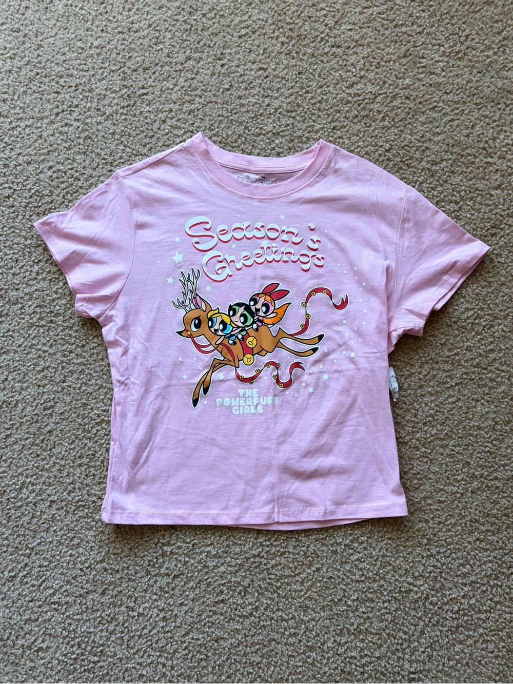 New Cartoon Network Pink Powerpuff Girls 'Season's Greetings' Tee
